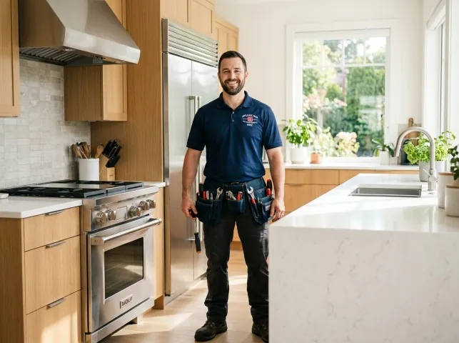 Appliance Repair Hero technician after an appliance repair in a New Jersey home